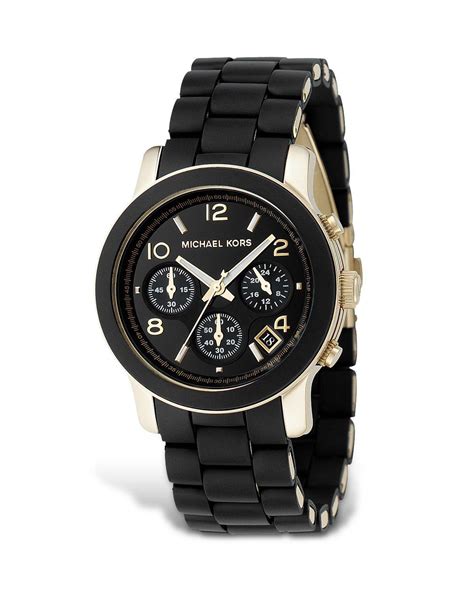 michael kors black rubber strap chronograph watch 39mm|Michael Kors silicone watch band.